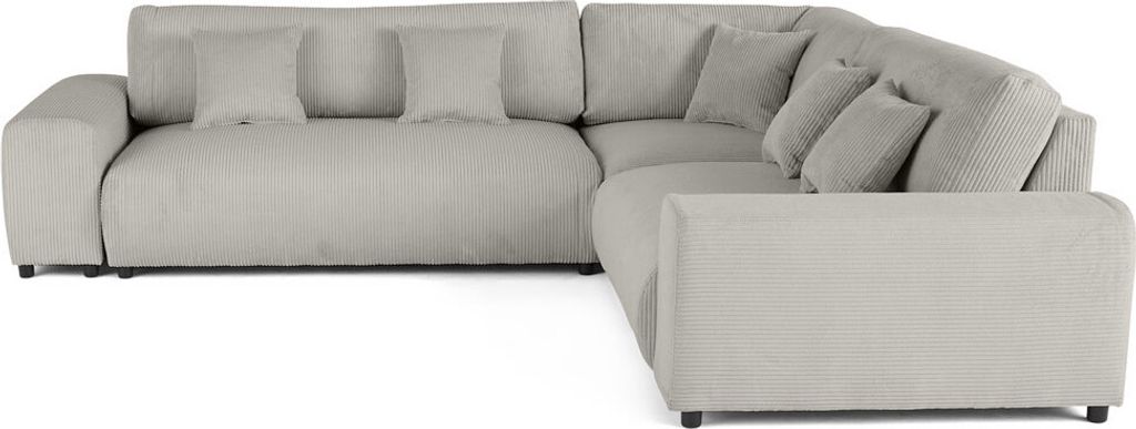 Lisa Design Garance - 5-Sitzer Modulares Ecksofa rechts - aus Cordstoff , Hellgrau