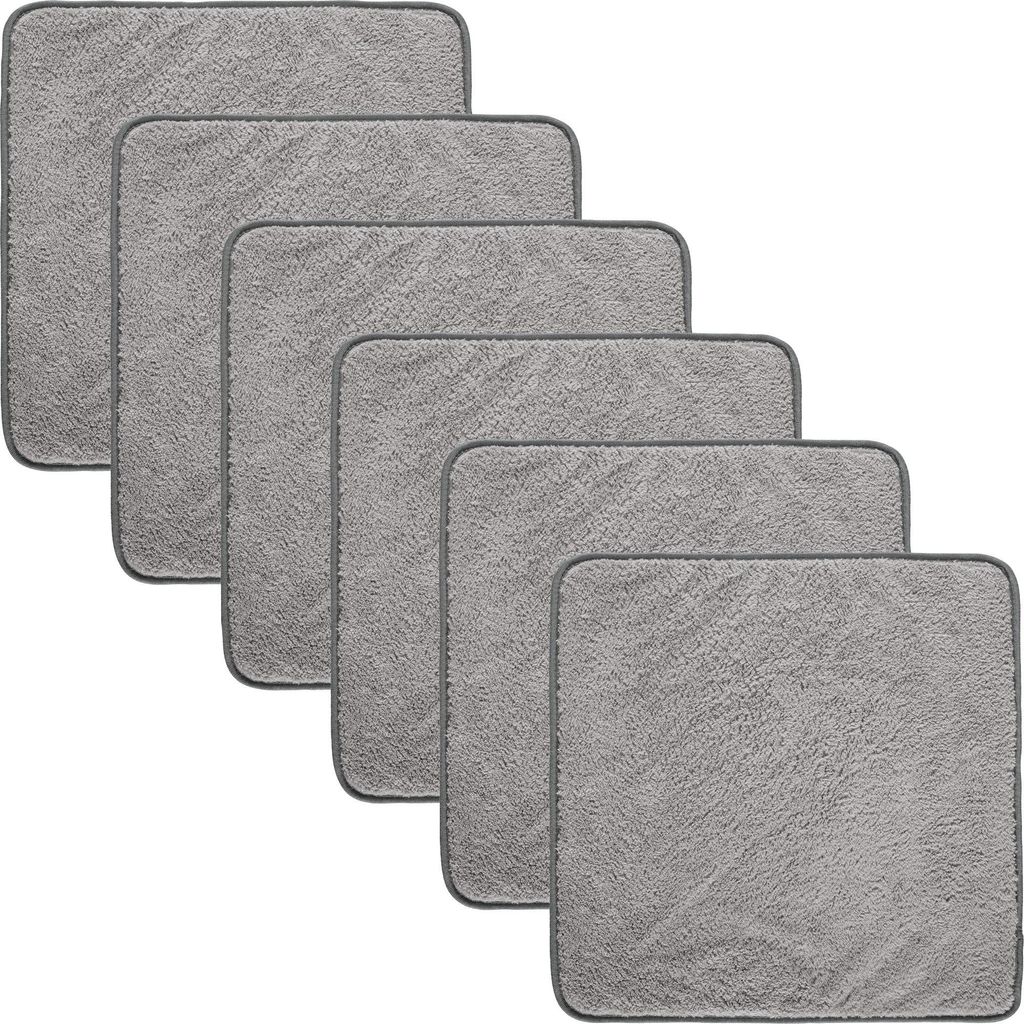 Erwin Müller Microfasertuch 6er-Pack grau 40x40 cm