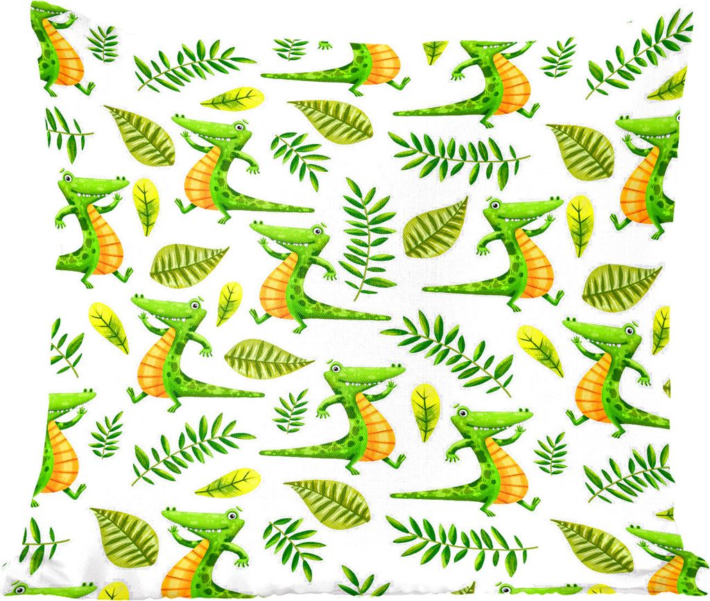 MuchoWow Zierkissen Sofakissen Wohnzimmer Dekokissen 40x40 cm Krokodil - Dschungel - Kinder - Foto Kissen - Schlafzimmer Dekoration