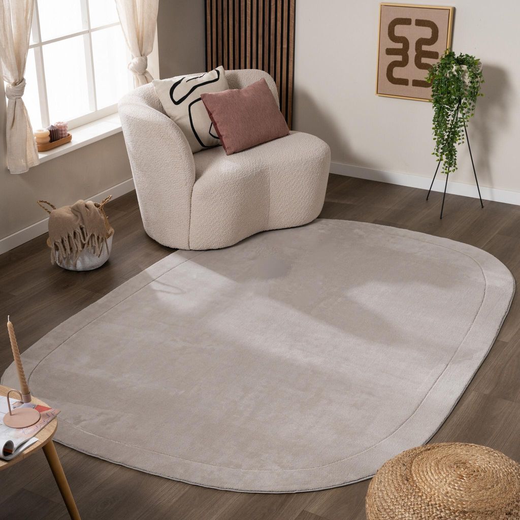 Volero - Teppich Organisch - Halo Pebble Grau - 120x170 cm - Wohnzimmer, Schlafzimmer - Modern, Skandinavisch, Japandi