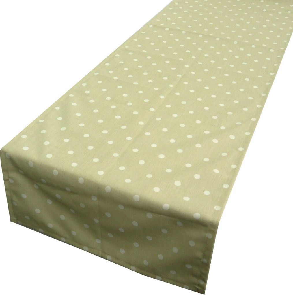 Schöner Leben Tischläufer beige weiß Punkte 40x160cm