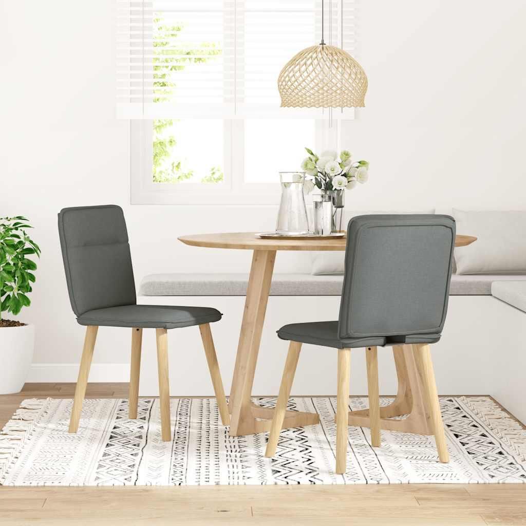 vidaXL Esszimmerstühle 2 Stk. Dunkelgrau Stoff Produktbild 