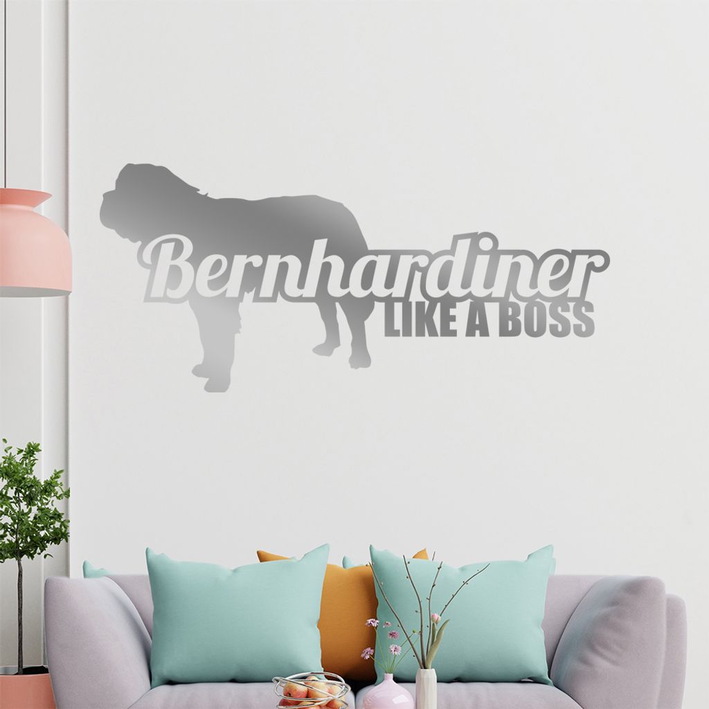 KIWISTAR Bernhardiner Like a Boss grosser Hund Wandtattoo in 6 Größen - Wandaufkleber Wall Sticker - Dekoration, Küche, Wohnzimmer, Schlafzimmer...