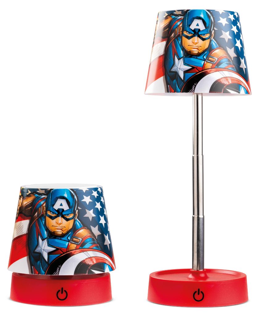 Captain America - Ładowalna Stołowa Lampa Led - 11 Cm
