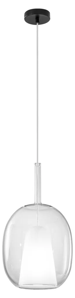 Suspension verre transparent PIREX style épuré câble long de 200cm