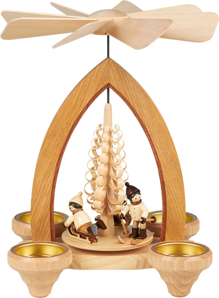 Lorenz Erzgebirge Pyramide modern 25 cm, Modell:Winterkinder