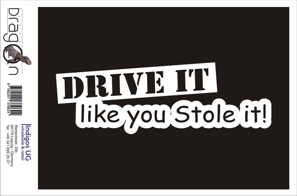 Aufkleber / Autoaufkleber - JDM / Die cut / Auto / OEM - Drive it like you stole it! - 210x100mm pink - Heckscheibe / Heckscheibenaufkleber