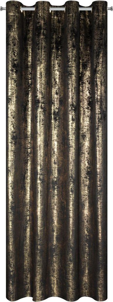 Rideau Renia 140X250 cm en velours noir sur œillets avec Image du produit 