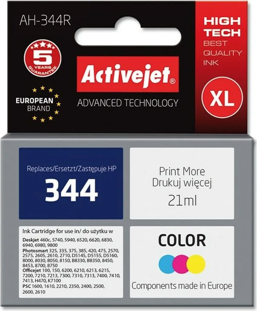 Remplacement HP 344 C9363EE : Cartouche Activejet AH-344R 21ml Couleur Pro