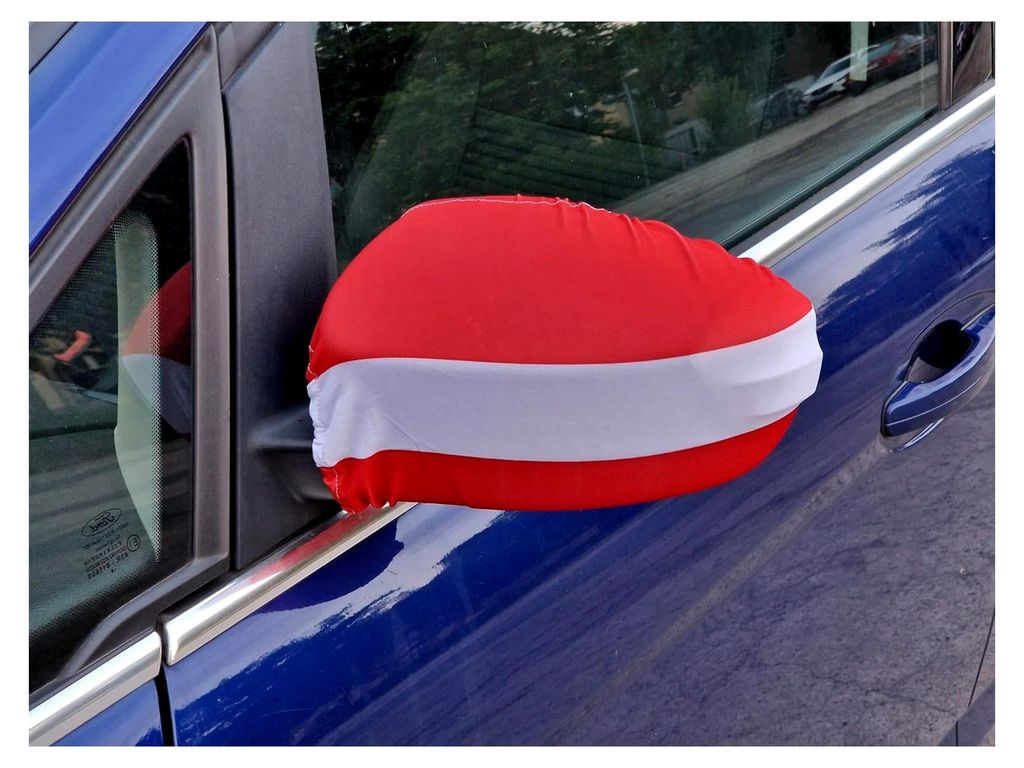 Spiegelflagge/Spiegelfahne ÖSTERREICH - 1 Paar, Auto/PKW Rückspiegel/Autospiegel Fahne/Flagge/Überzug