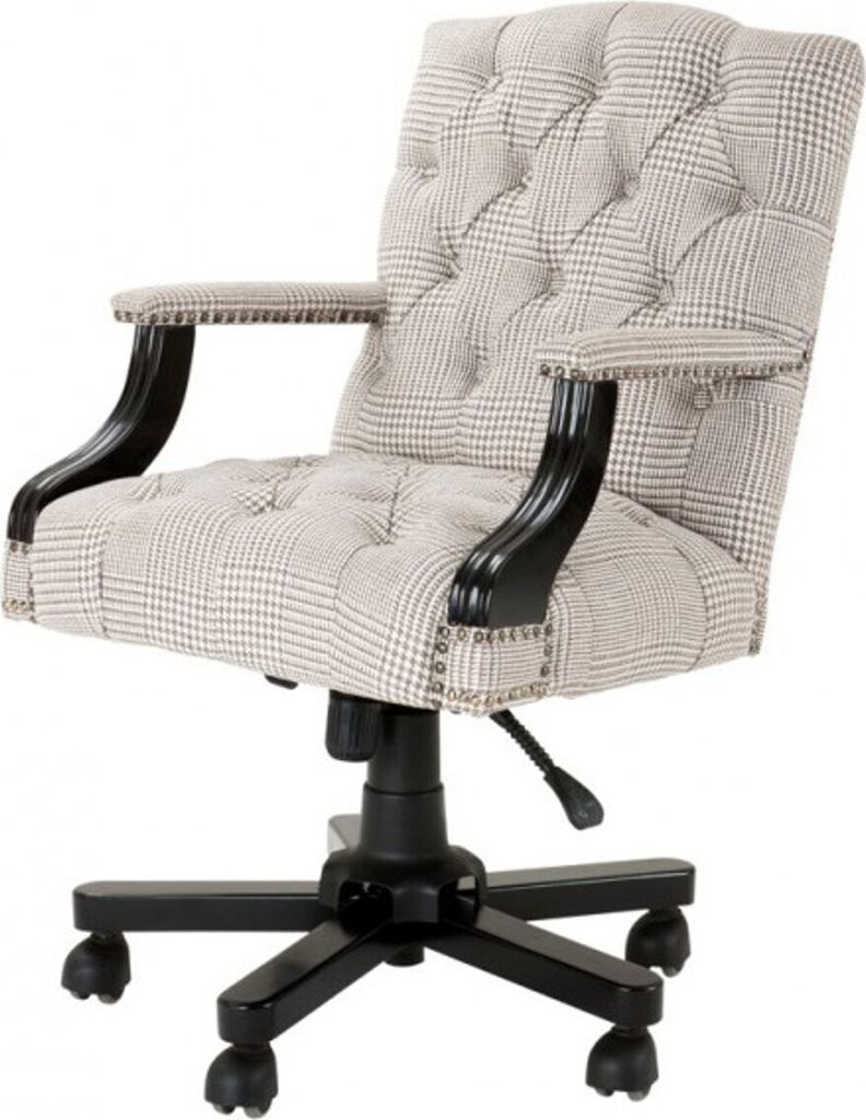 Luxus Chef Büro Stuhl Creme / Braun Drehstuhl Schreibtisch Stuhl - Chefsessel