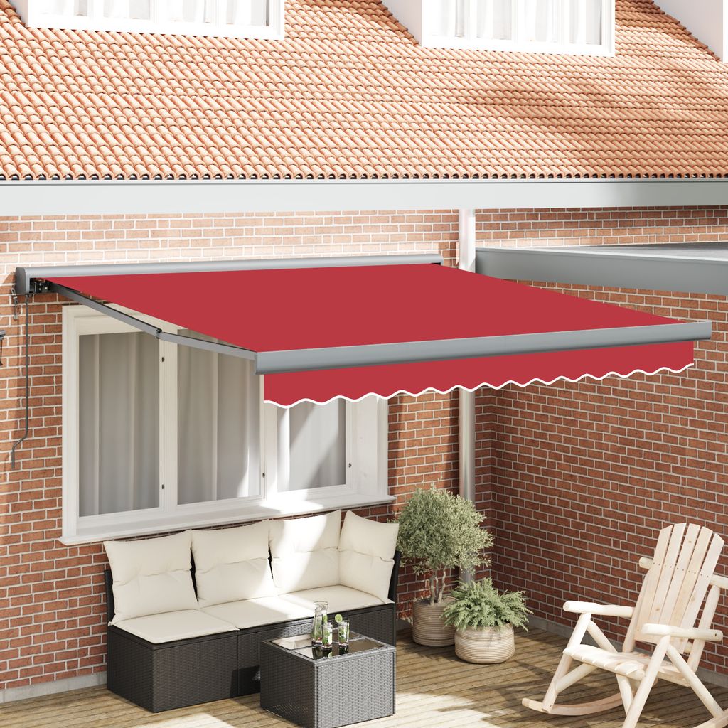 Desgin Automatische einziehbare Markise Rot 300x250 cm - Markisen 3330156