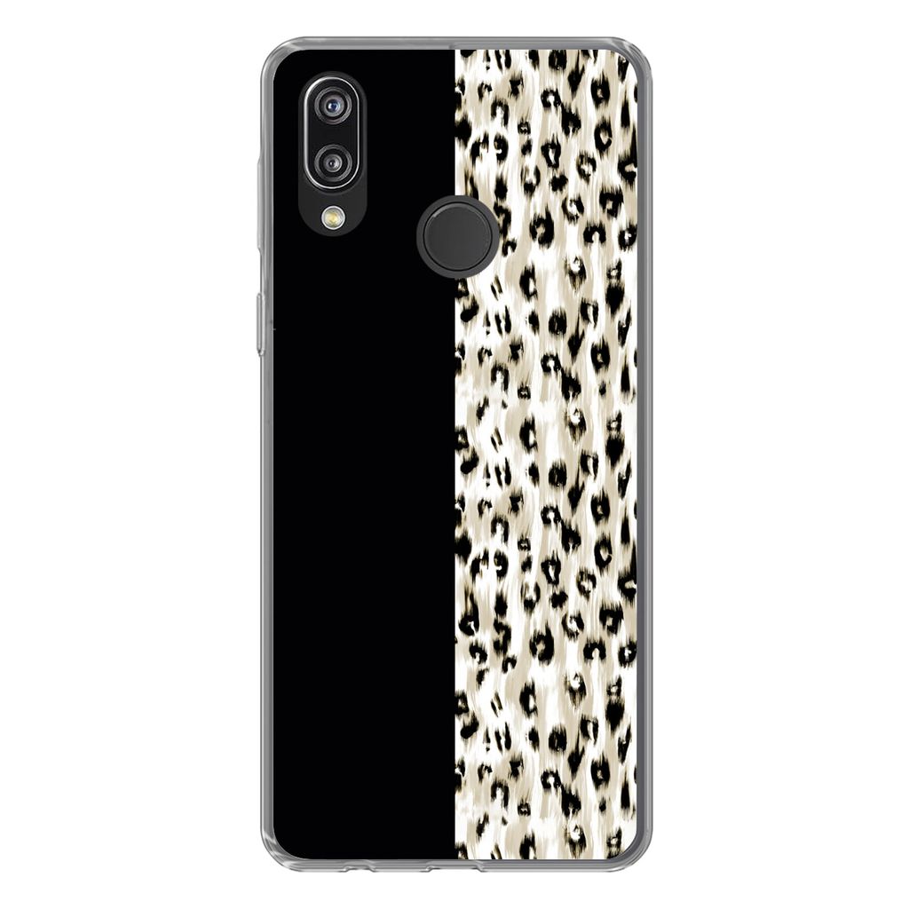 MuchoWow Handyhülle Schutzhülle Hülle für Huawei P20 Lite (2020) Pantherdruck - Pelz - Tier Silikon Softcase Handy Hülle - Kartenhalter