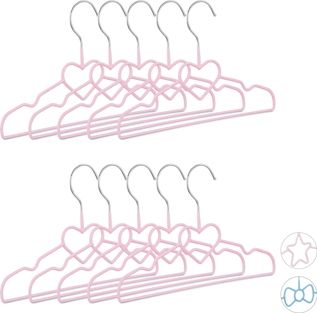 Set 30 Appendiabiti Bambini Relaxdays Rosa Cuore - Alta Qualità