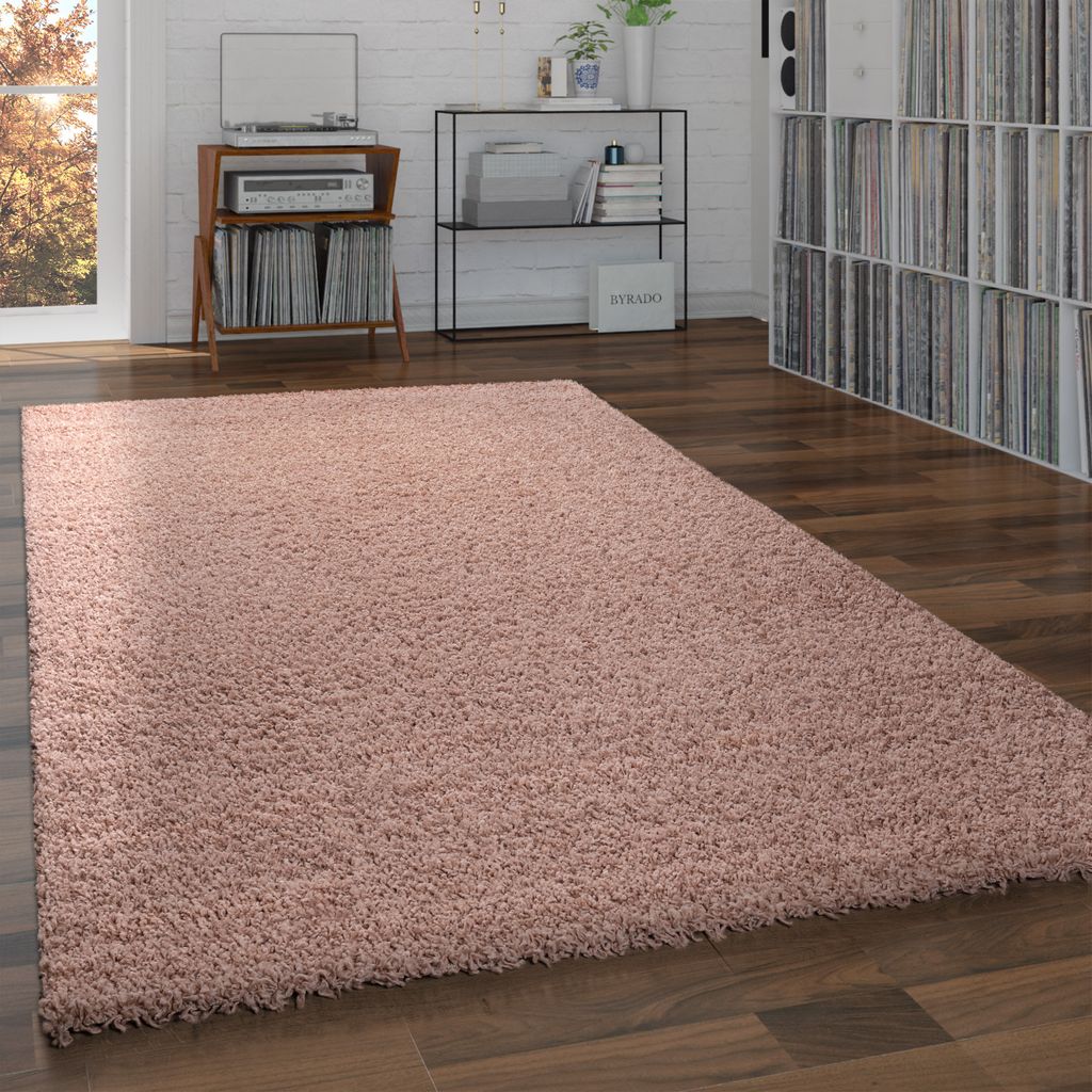 Shaggy Teppich Hochflor Flauschig Wohnzimmer Uni In Versch. Farben & Größen Grösse 120x170 cm