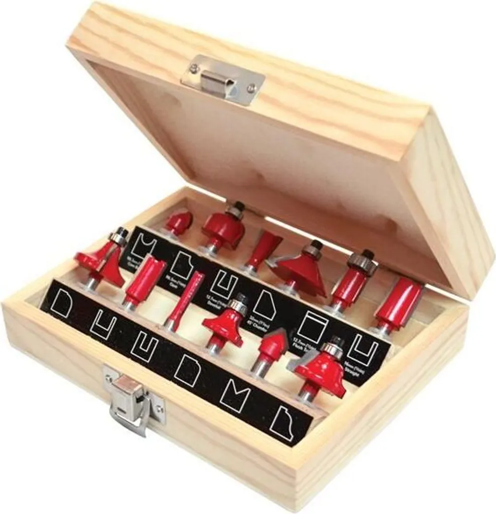 Jeu de fraises pour bois 1/4 pouce TCT Faithfull pour rainurer et profiler