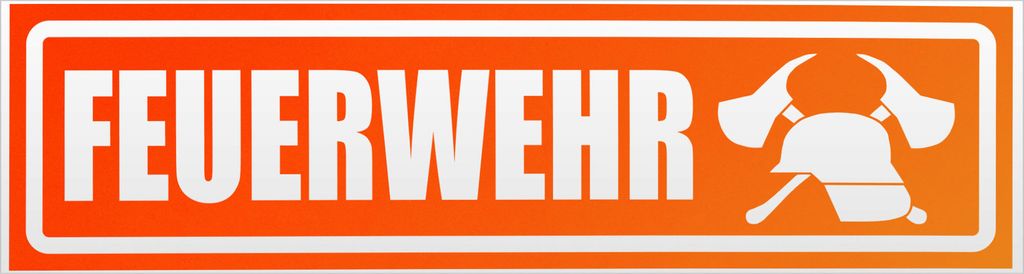 Kiwistar Feuerwehr Motiv 2 invertiert Magnetschild Schild magnetisch - 60cm Neonorange - Magnetfolie für Auto PKW Kfz