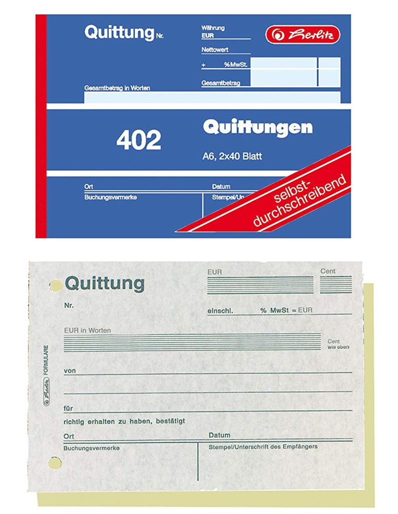 libro dei moduli herlitz "Ricevuta 402", DIN A6, 2 x 40 Immagine del prodotto 