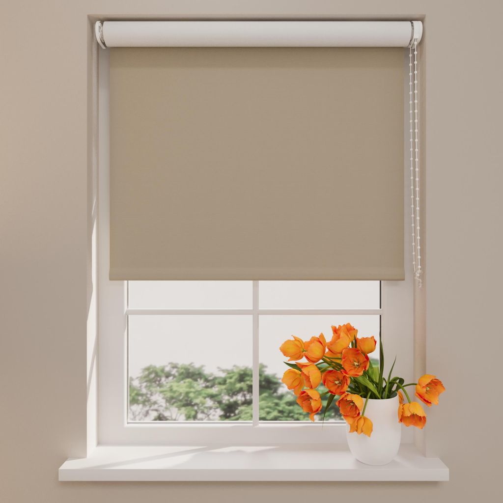 Radeco Verdunkelungsrollo 140 x 190 cm zement, Größen von 40 bis 240 Breite, rollo wandmontage, rollo 140 cm breit