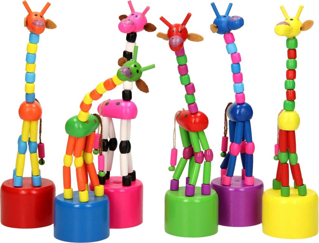 Poupée d'imprimerie en bois Girafe colorée Image du produit 