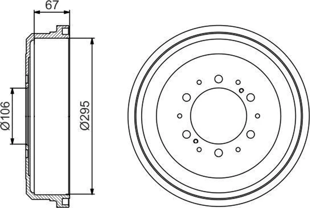 Tambour de frein BOSCH 0986477167 pour Toyota Hilux 4 Runner Taro