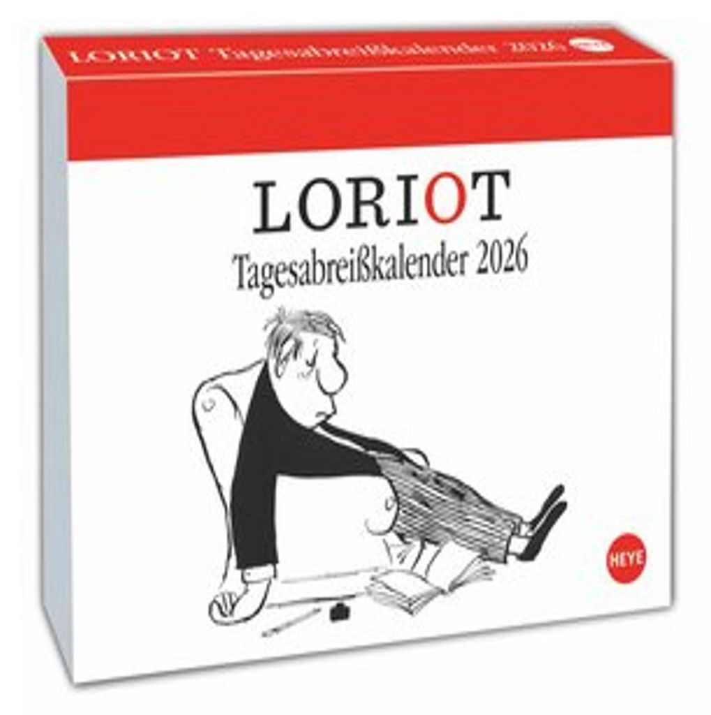 A calendar with a cartoon illustration of a man.