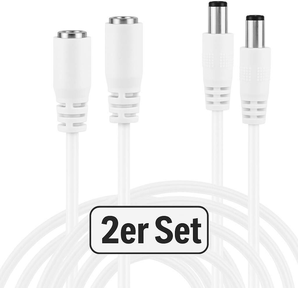 Wicked Chili 2x Verlängerungskabel kompatibel mit Philips Hue Play Lightbar Lampen, 3m Verlängerung, Kabel für original Netzadapter Playbar S021...