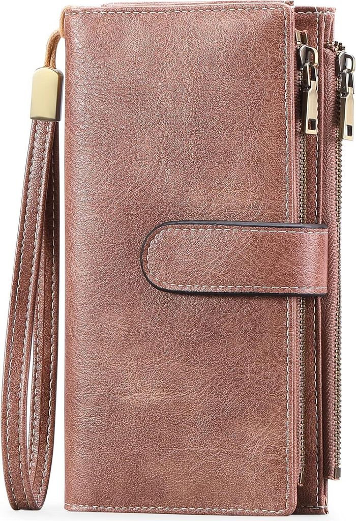 Portemonnaie Damen Leder, RFID Blocking groß und im Produktbild 