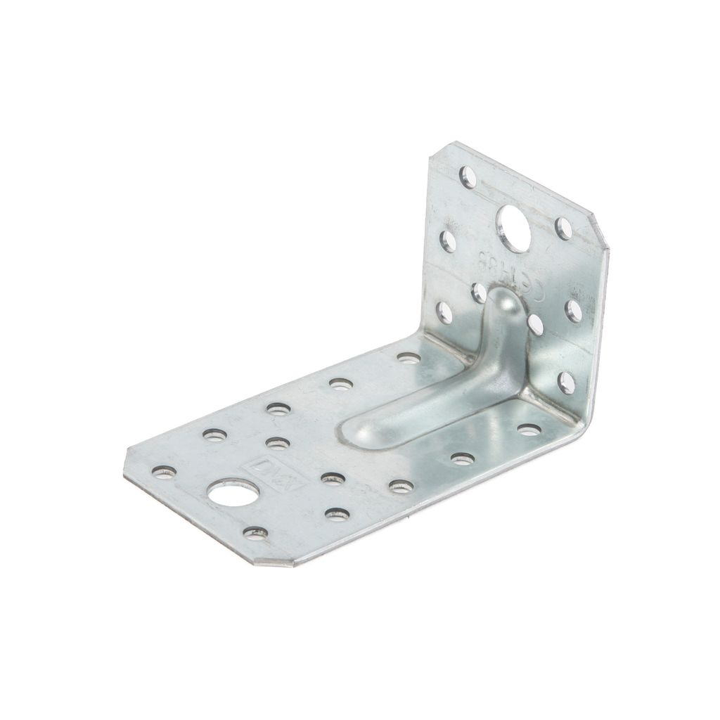 Schwerlast-Winkelverbinder mit Sicke 90x50x55mm verzinkt Bauwinkel Steg