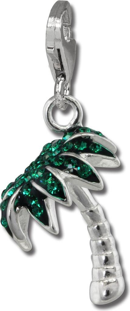 SilberDream grün Charm 3D Palme Zirkonia Damen 925 Silber Charmsanhänger GSC548G