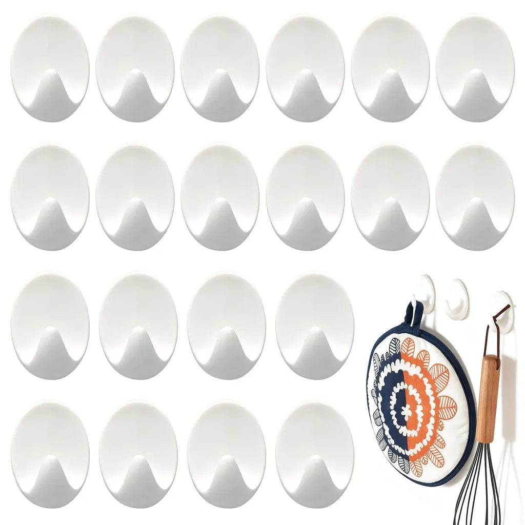 Crochets muraux ultra-résistants sans perçage blancs - Installation facile
