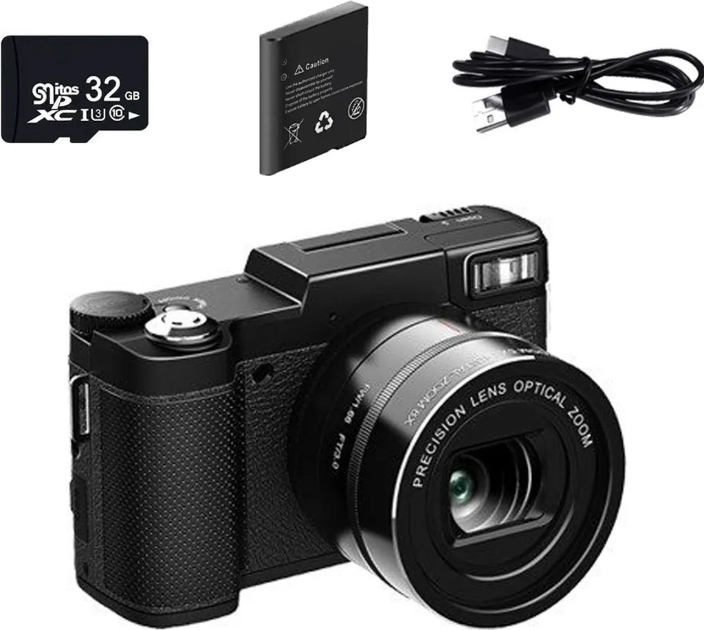 Appareil photo numérique 4K ZELURXX 48MP Zoom 5x Compact Noir 32GB
