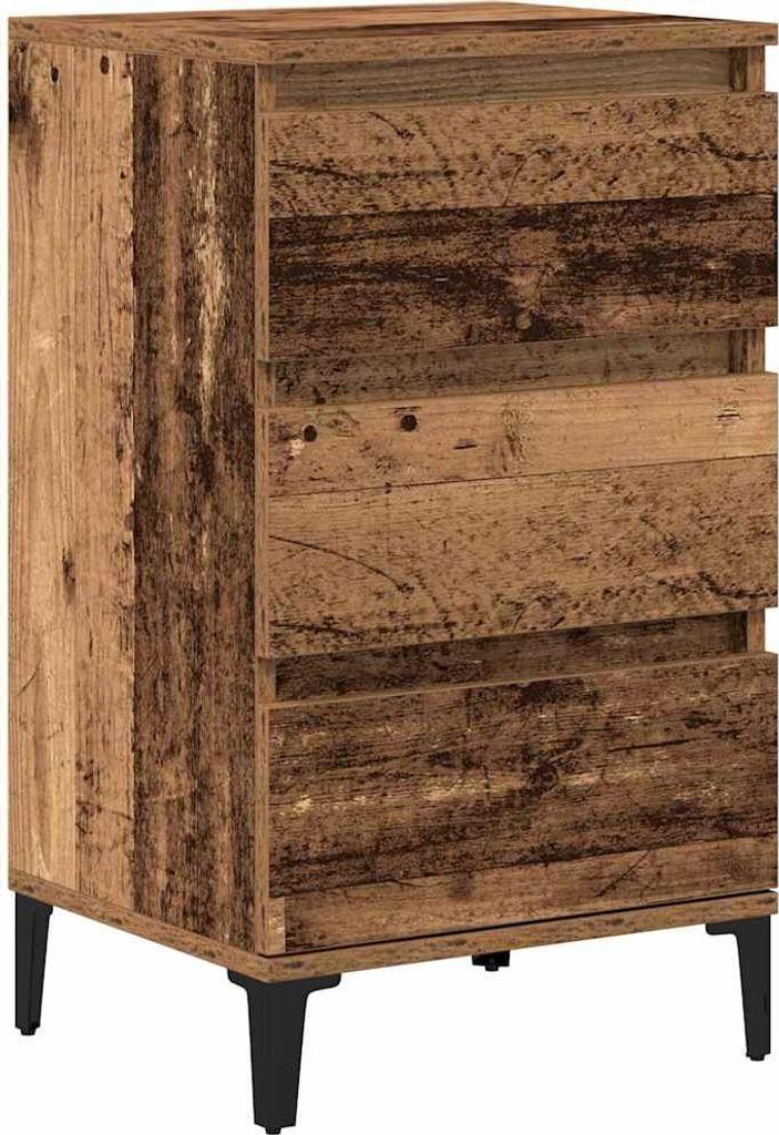 Nachttisch mit Schubladen Altholz 45 x 35 x 44 cm Holzwerkstoff
