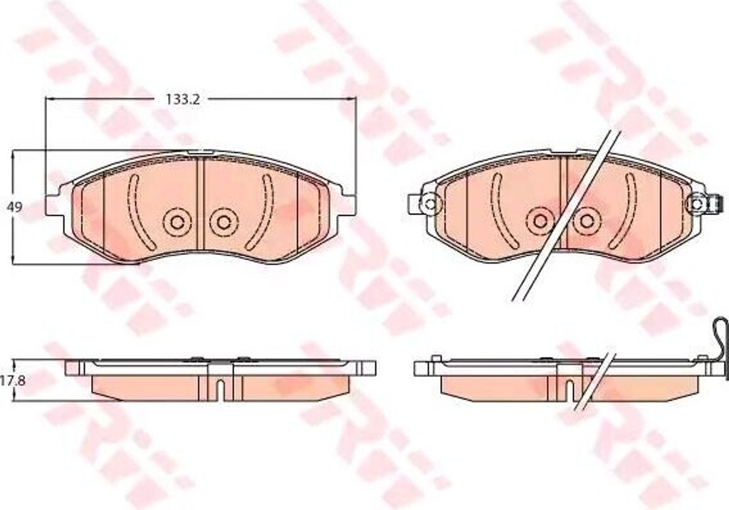 TRW GDB3634 Bremsbelagsatz, Scheibenbremse OE 94566892 kompatibel mit Aveo, Kalos