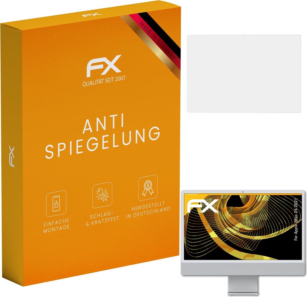 atFoliX FX-Antireflex Schutzfolie kompatibel mit Apple iMac 24 (2021) Displayfolie