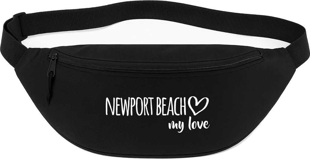 Huuraa Bauchtasche Newport Beach my love 2,5 Liter Black Polyester Crossbody Bag Geschenkidee