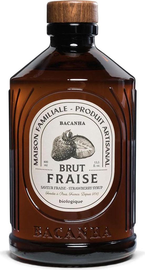 Bacanha Sirop Brut de Fraise  400ml – -Erdbeer-Sirup mit Produktbild 