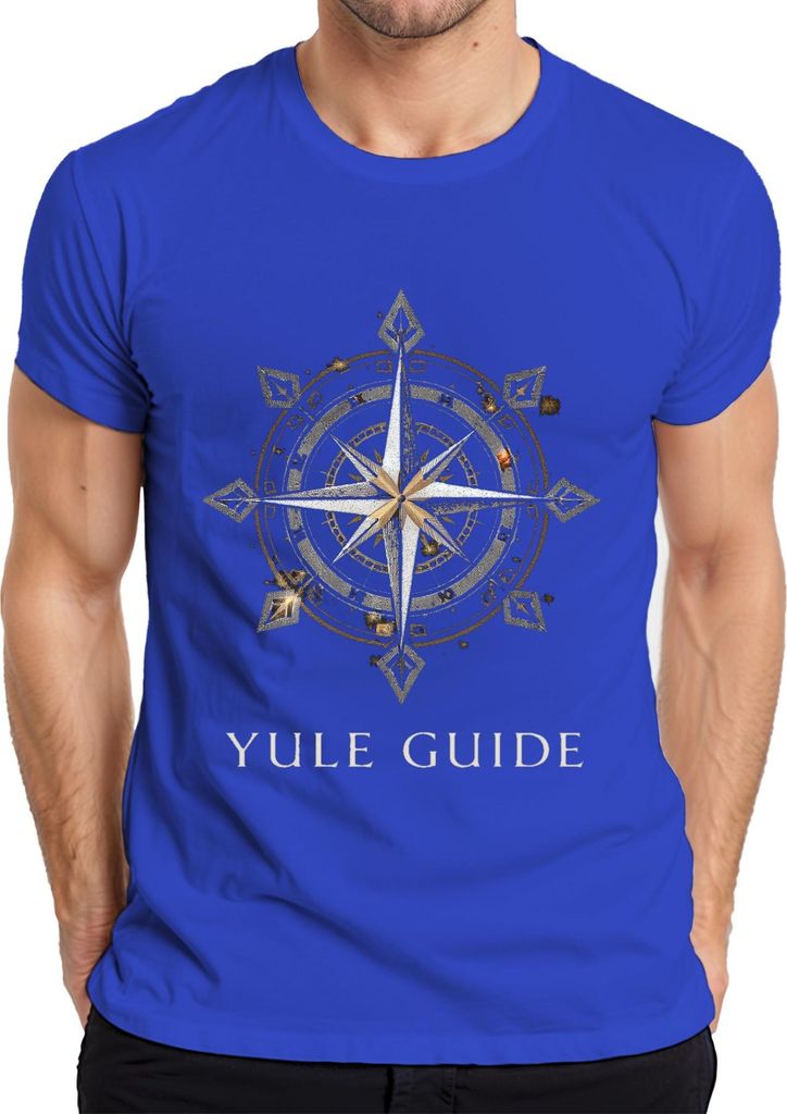Yule Guide Kompass Nordstern Weihnachten Vintage Geschenk Herren T-Shirt, Blau, 3XL
