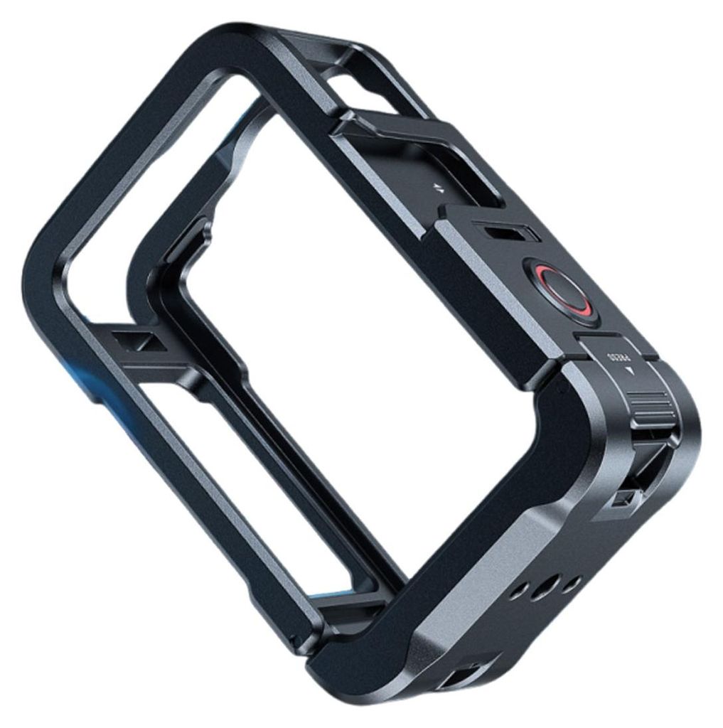 Kamerakäfig Schutzgehäuse aus Aluminiumlegierung Kamerakäfig mit Blitzschuhhalterung und 1/4"-Schraubanschlüssen Passend für DJI Osmo Action 6