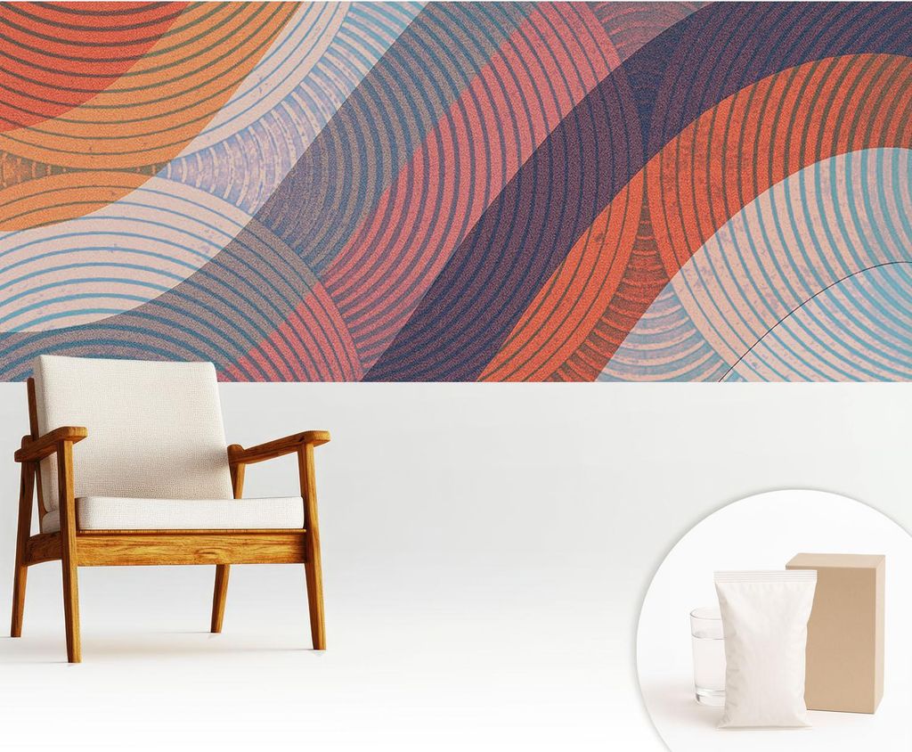 Fototapete - 250x104 cm - Tapete - Wandtapete - Wandbilder - Dekofolie - Tapete Folie - Wand - Dekoration - Wohnzimmer - Bunte Wellen