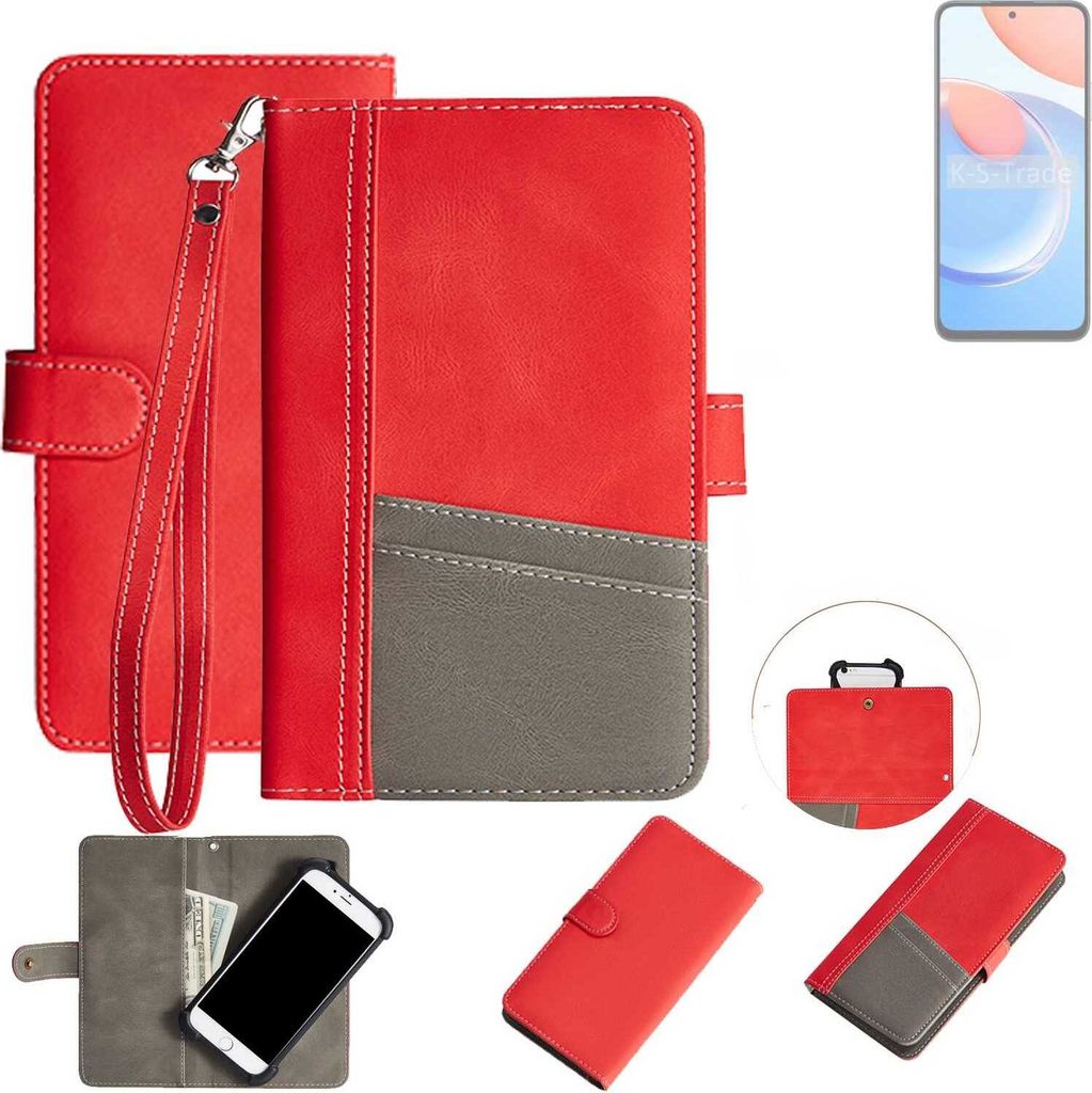 K-S-Trade Handy Schutzhülle für Honor Play 8T Hülle Portemonnee Brieftasche Klapphülle Kartenfächer Flip Wallet Case Etui