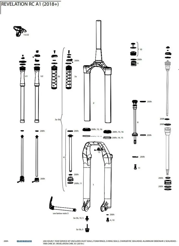 Kit DebonAir 2 Charger RC RockShox pour Yari et Revelation Black