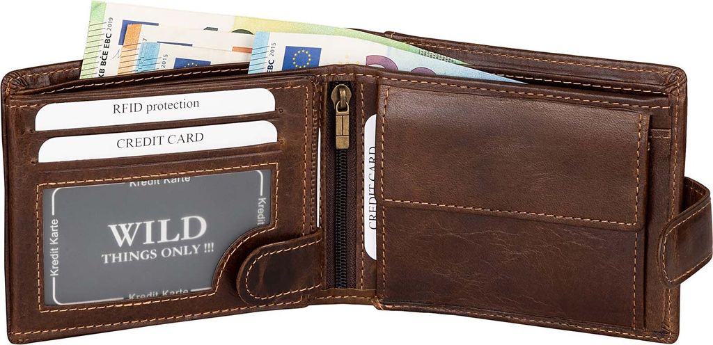 RFID echt Leder Portemonnaie Geldbörse Geldbeutel Herren Produktbild 3