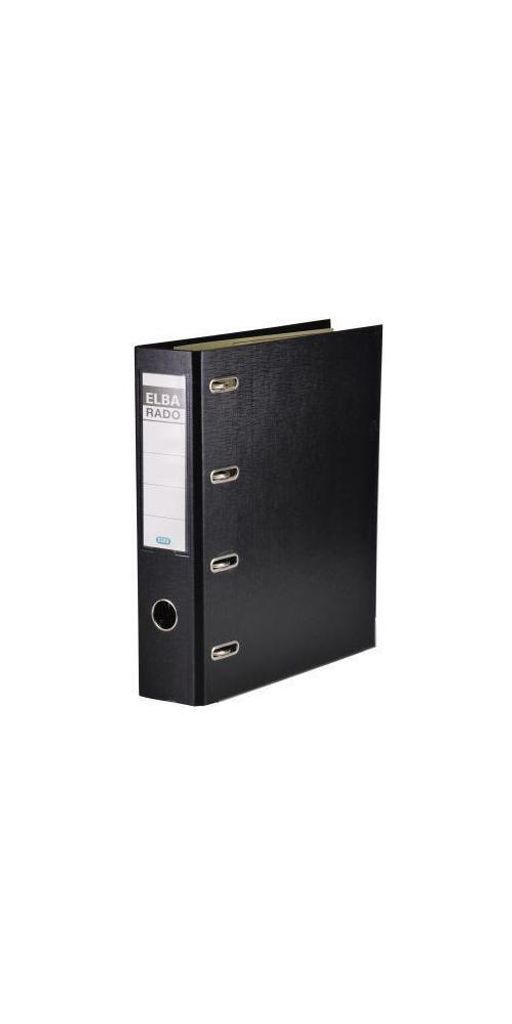 Elba Lever Arch File with 2 Mechanisms Rado 75mm, PVC Black, 7,5 cm, 31,8 cm, Schwarz, 20 Stück