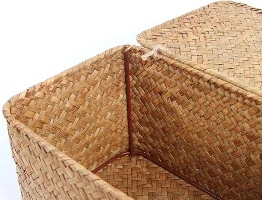 Paniers en algues marines avec couvercle, rangement artisanal et durable