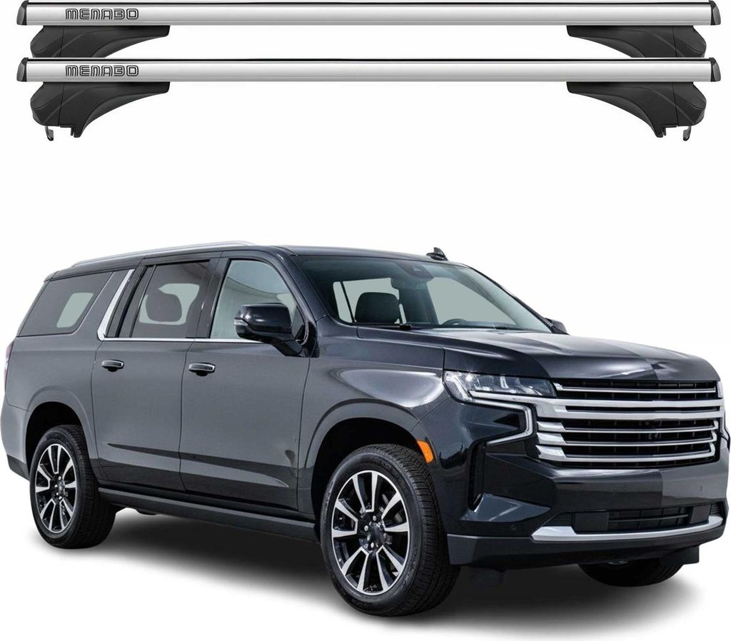 Menabo Dachträger Grundtäger für Chevrolet Suburban 2021-2025 Alu Silber 2 tlg