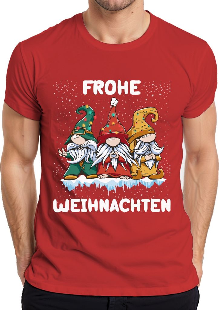 Frohe Weihnachten Gnome Wichtel Schweden - Weihnachten Weihnachtsgeschenk Christmas Herren T-Shirt, Rot, M