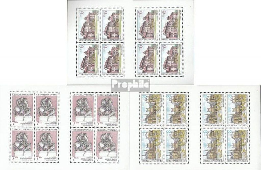 Briefmarken Tschechoslowakei 1992 Mi 3126-3128 Kleinbögen (kompl.Ausg.) postfrisch Heimat