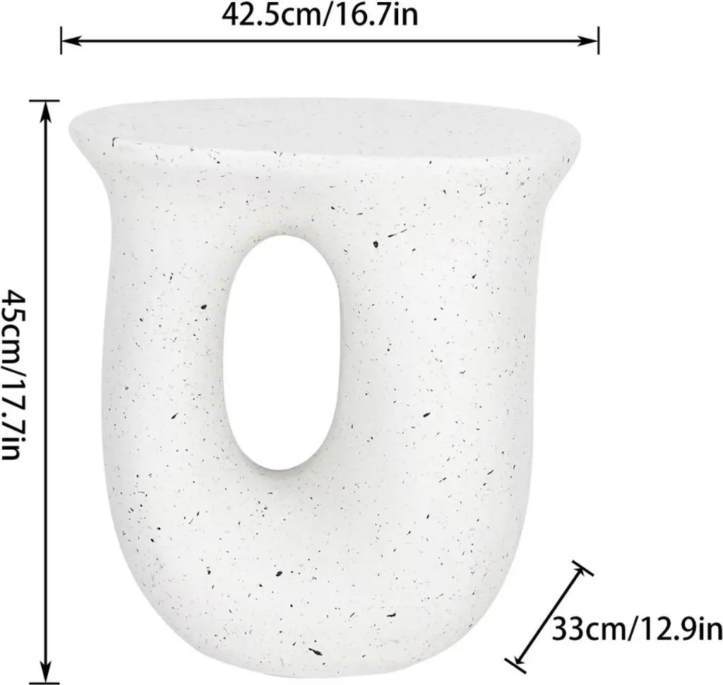 Table d'Appoint Polyvalente Extérieur et Intérieur en Béton Blanc