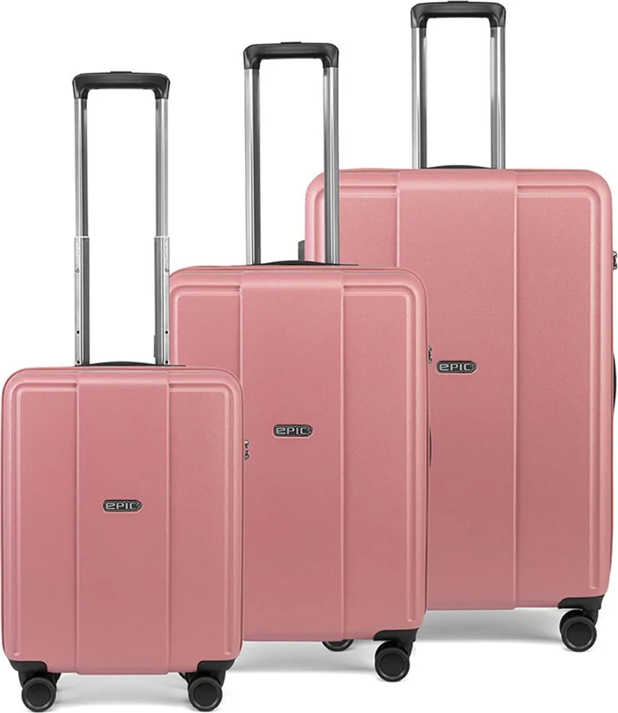 Ensemble de 3 valises rigides EPIC POP 6.0 Taffy Pink pour voyages